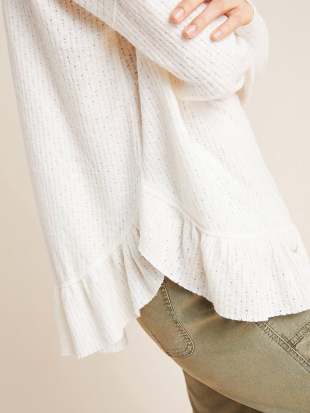 Maeve Addie Ruffled Hacci Pullover - Picture 3 of 8